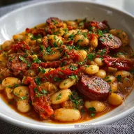 Alubias Blancas con Chorizo en Olla Express | Jud&iacute;as Guisadas