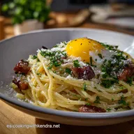 Carbonara con Huevo F&aacute;cil y R&aacute;pida en 15 Minutos