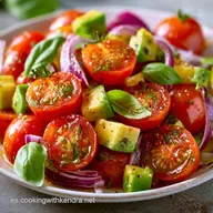 Ensalada De Tomate Y Aguacate: 10 Minutos