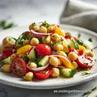 Receta de Ensalada de Garbanzos Mediterr&aacute;nea: Fresca y R&aacute;pida
