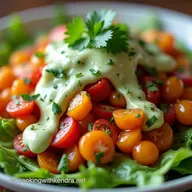 Ensalada Santa Fe con Pollo Asado y Aderezo Cremoso Receta F&aacute;cil