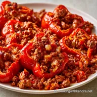 Jugosos Pimientos Rellenos Carne