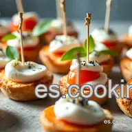 Aperitivos Fr&iacute;os F&aacute;ciles: &iexcl;Pinchos Caprese para Fiesta!
