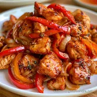 Pollo Con Pimientos Rojos Casero