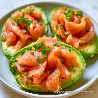 Aguacates Rellenos Salmón en 15 Minutos Tarjeta de receta