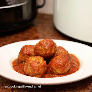 Alb&oacute;ndigas BBQ Melosas Mi Secreto en Crockpot Tarjeta de receta