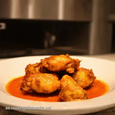 Alitas Pollo Freidora Aire Crujientes con Sabor Espa&ntilde;ol Tarjeta de receta