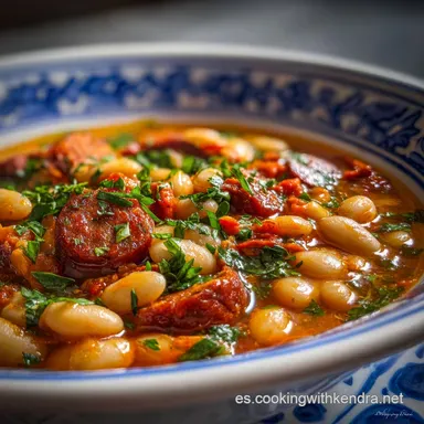 Alubias Blancas con Chorizo en Olla Express | Jud&iacute;as Guisadas Tarjeta de receta
