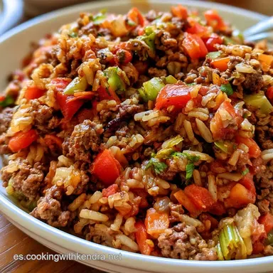 Arroz con Carne Picada para 4 Tarjeta de receta