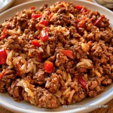 Arroz Con Carne Picada para 4 Personas Tarjeta de receta