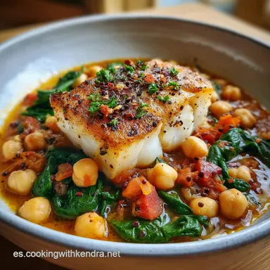 Bacalao Y Espinacas: 4 Raciones Tarjeta de receta