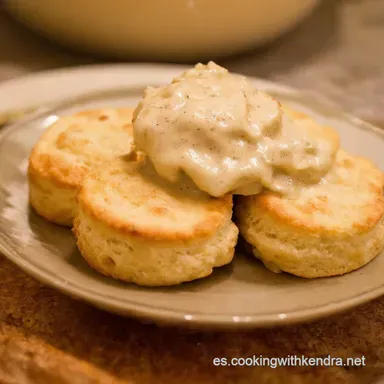 Biscuits and Gravy Caseros Un Desayuno Sure&ntilde;o F&aacute;cil Tarjeta de receta