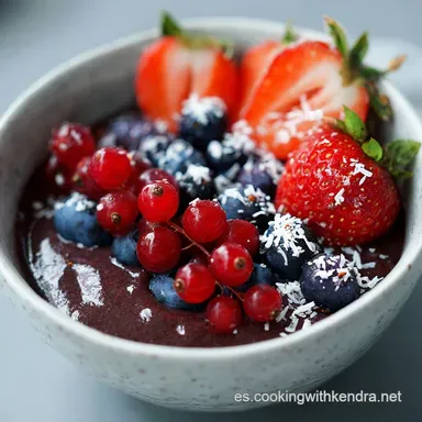 Bowl de Acai con Frutos Rojos en 5 Minutos Tarjeta de receta