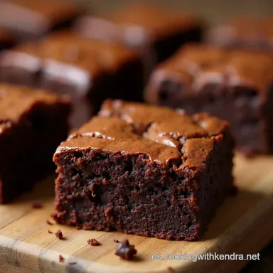 Brownies de Chocolate Fudgy Receta F&aacute;cil con Costra Crujiente Tarjeta de receta