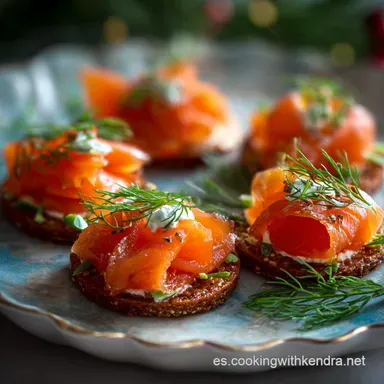 Canap&eacute; de salm&oacute;n para Navidad: Elegantes Entrantes Tarjeta de receta