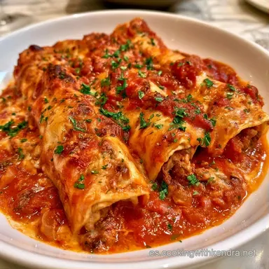 Canelones de Carne para 4 Personas Tarjeta de receta
