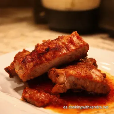 Costillas de Cerdo al Horno Jugosas Mi Secreto Familiar Tarjeta de receta