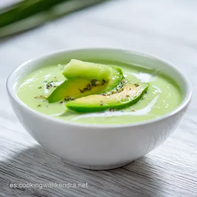 Sopa Fr&iacute;a Mel&oacute;n Aguacate Crema: &iexcl;Un Gazpacho Refrescante! Tarjeta de receta
