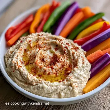 Crudit&eacute;s Con Hummus En 15 Minutos Tarjeta de receta