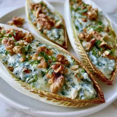 Endivias Rellenas con Queso Azul Tarjeta de receta
