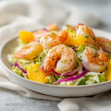 Ensalada de Camarones con Aderezo de Naranja en 20 Minutos Tarjeta de receta