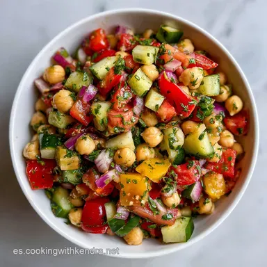 Ensalada con Garbanzos Recipe in 20 Minutes Tarjeta de receta