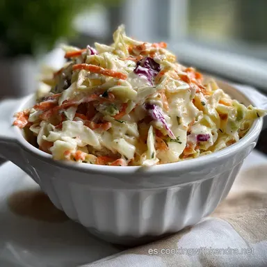 Ensalada de Col Cremosa Receta Estilo KFC F&aacute;cil Tarjeta de receta