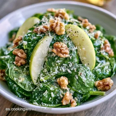 Ensalada De Espinacas Y Parmesano para 2 Tarjeta de receta