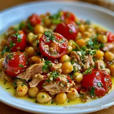Ensalada De Garbanzos Veraniega: 10 Min Tarjeta de receta