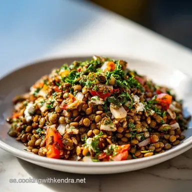 Ensalada de Lentejas: Refrescante para 4 Personas Tarjeta de receta