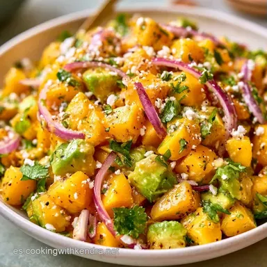 Ensalada de Mango y Aguacate en 15 Min Tarjeta de receta