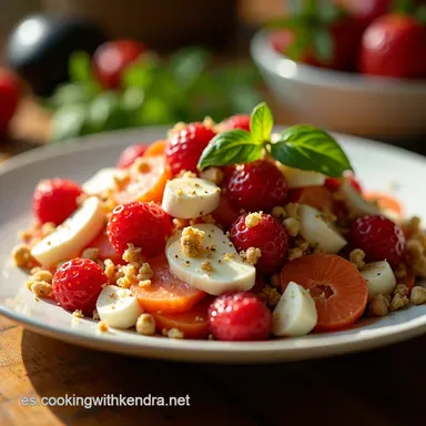 Ensalada Fra de Verano Queso Frutos Rojos y Nueces Tarjeta de receta