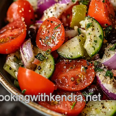 Ensalada Griega Aut&eacute;ntica: &iexcl;Un Fest&iacute;n Mediterr&aacute;neo F&aacute;cil! Tarjeta de receta