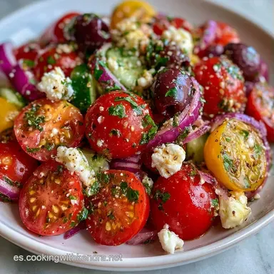 Ensalada Mediterr&aacute;nea Feta en 10 Min Tarjeta de receta