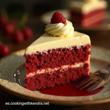 Gateau Red Velvet Cl&aacute;sico Receta F&aacute;cil con Frosting de Queso Crema Tarjeta de receta