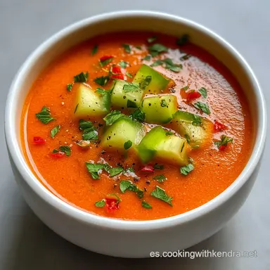 Gazpacho Andaluz Receta de la Abuela: Perfecta para 2 Personas Tarjeta de receta