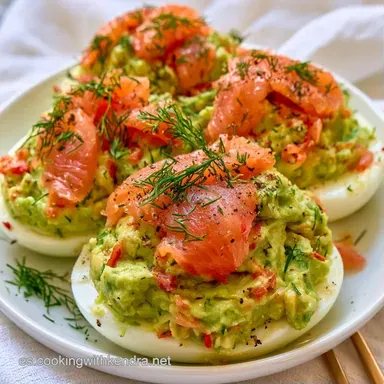 Huevos Rellenos Salmón en 25 Minutos Tarjeta de receta