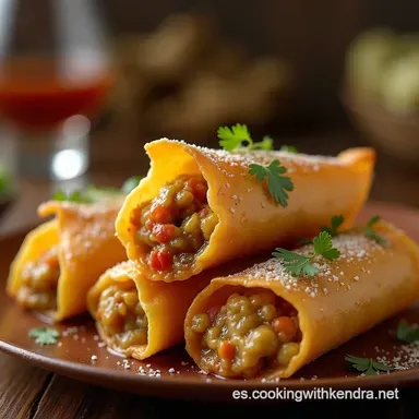 Receta de Lumpias Chinas Caseras Popiah Fresco Sabor Asi&aacute;tico Tarjeta de receta