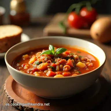 Sopa Minestrone Cl&aacute;sica El Abrazo Italiano en tu Taz&oacute;n Tarjeta de receta