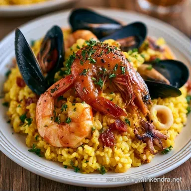 Paella De Marisco Para 4 Personas Tarjeta de receta
