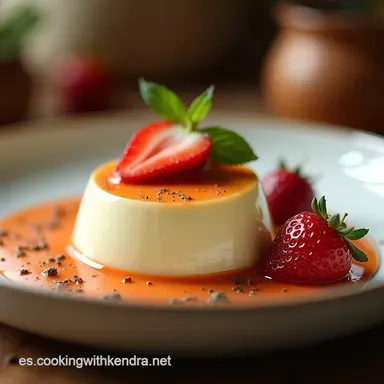 Panna Cotta de Vainilla Sedosa con Coulis de Fresas Tarjeta de receta