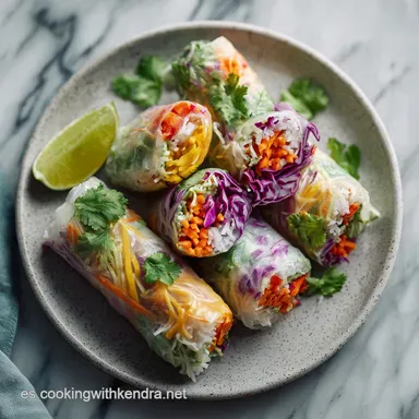 Papel de Arroz con Vegetales para Aperitivos Tarjeta de receta