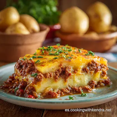 Pastel de pl&aacute;tano: Receta de Pastel&oacute;n criollo con picadillo especiado Tarjeta de receta