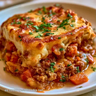 Pastel Patata Carne para 6 Personas Tarjeta de receta
