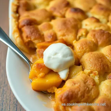 Peach Cobbler de la Abuela Un Postre Casero F&aacute;cil Tarjeta de receta