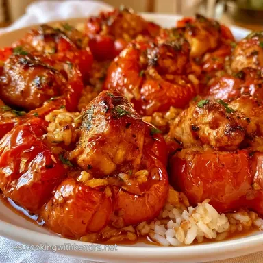 Pimientos Rellenos De Carne Y Arroz Tarjeta de receta