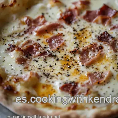 Pizza Carbonara: &iexcl;Un Capricho Italiano en tu Mesa! Tarjeta de receta