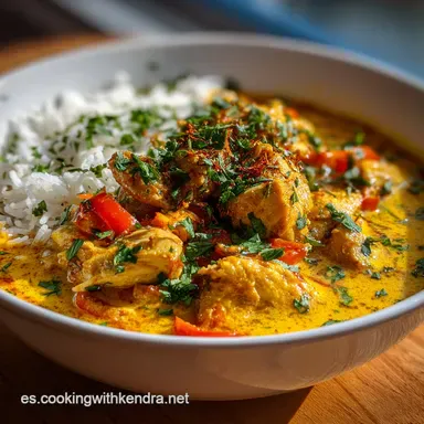 Receta de Pollo al Curry con Leche de Coco Tarjeta de receta