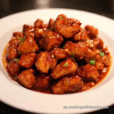 Pollo General Tso Casero Receta China F&aacute;cil y Deliciosa Tarjeta de receta