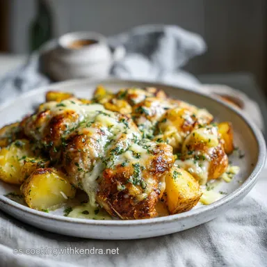 Pollo con Papas y Queso para 4 Porciones Tarjeta de receta